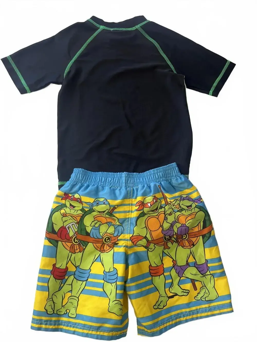 TMNT Rash Guard Swim Trunks 2-Piece Swim Set 3T Teenage Mutant Ninja Turtles